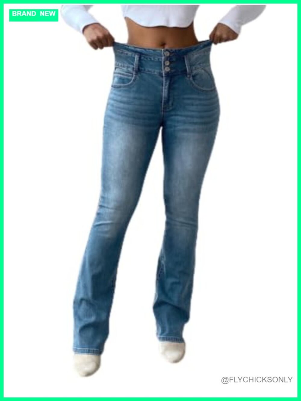 High Waist Bootcut Tummy Control Stretch Denim Jeans